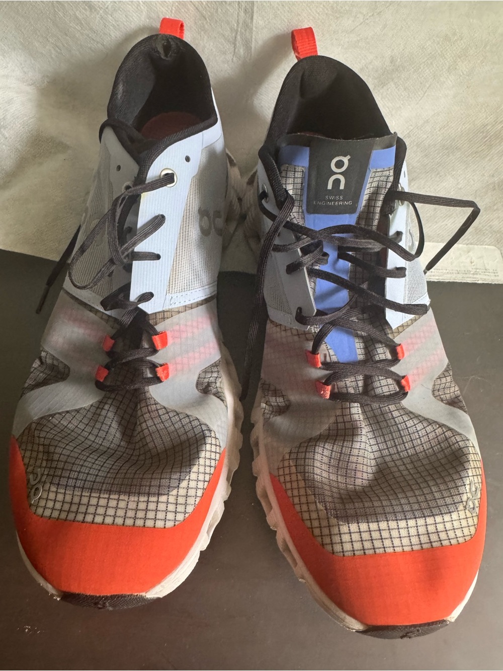 On Running Men's Gray & Orange Athletic Running Shoes 10.5